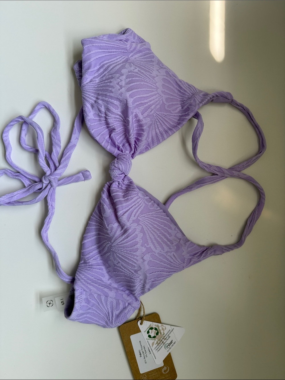 Women’s berlook purple jacquard Bikini Top and bottom